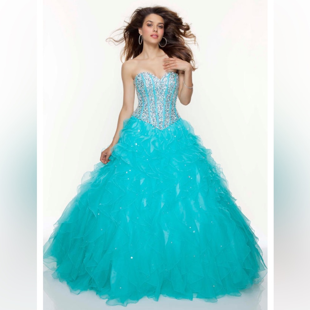 MORI LEE TEAL HOMECOMING DRESS